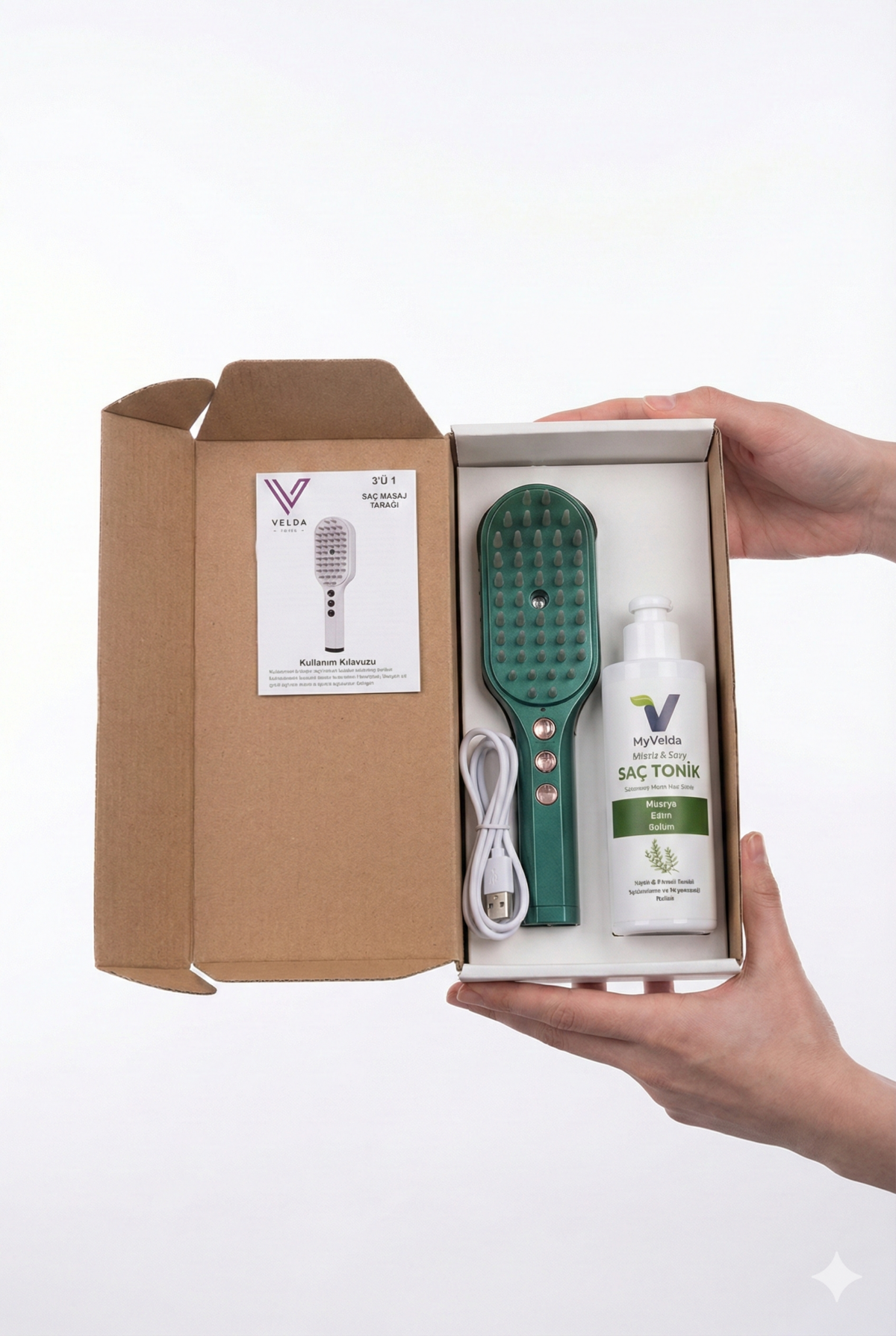 İyonik Tarak & Biberiyeli Güçlendirici Tonik Yeşil Tarak